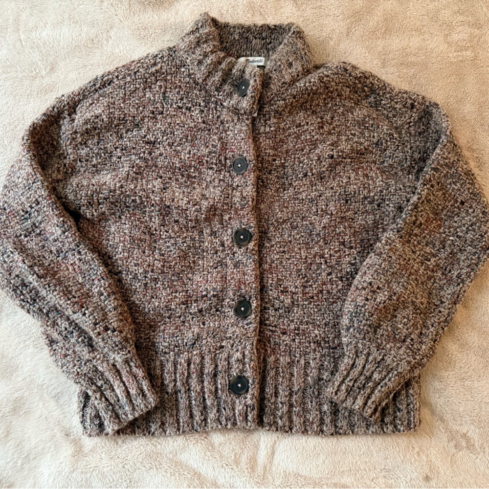 Madewell Sadler Cardigan Sweater Merino Wool-Blend Size S - Picture 11 of 12